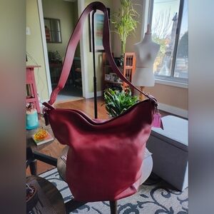 Coach Red Legacy XL Leather Hobo Bag